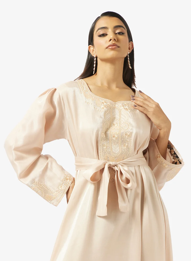 hayas closet  Embroidered Belted Jalabiya for Women | Best Price UAE